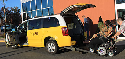 Handicap accessible taxi cab